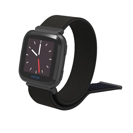 Fitbit Versa/Versa 2 -nylonranneke, musta