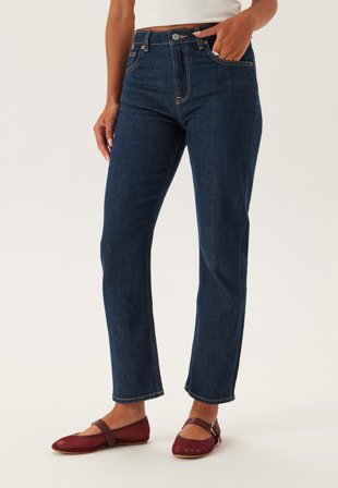 GANT Cropped Straight Stretch Jeans Dark Blue Vaatteet