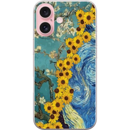 Kompatibelt Mobilskal till Apple Apple iPhone 16 Van Gogh solros affisch Starry Night konst inspirerade blommor konstnärlig målning retro konst desi