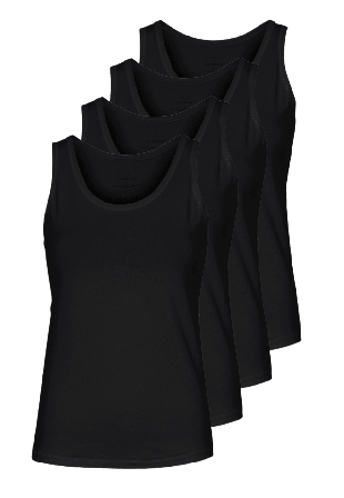 JBS of Denmark 4-pack Ekologisk Bomull, Linne Breda Axelband, Svart Linnen Dam S