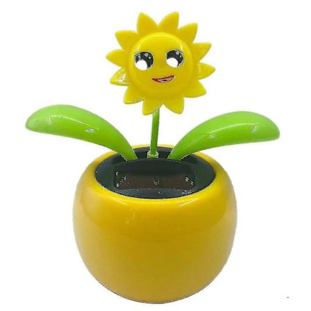 Solcellsdansande Blommor Dansande Figurer Fönsterbilsdekor Rosa Gul Kruka