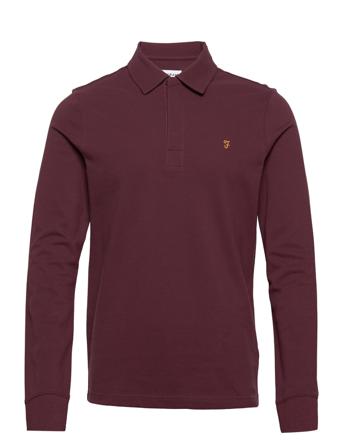 Haslam Ls Polo Polos Long-sleeved Burgundy Farah