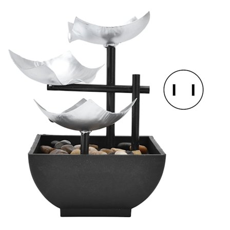 Indendørs 3-etagers afslappende bordspringvand rindende vand dekoration til hjemmekontorer Håndværksdekoration US-stik 110V