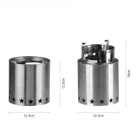 Lägereldsvandrings- och överlevnadsspis | Stark effektiv vedeldning och låg rök