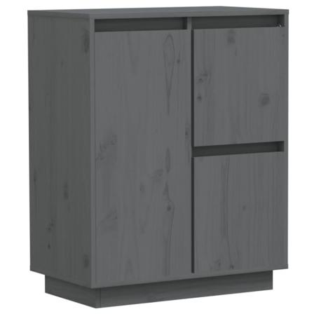 Vidaxl Skänk Grå 60x34x75 Cm Massiv Furu Grå