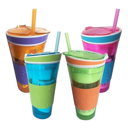 2 i 1 Milkshake Frugtjuice Rørflaske med sugerør