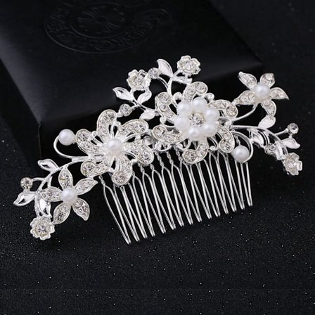 Wedding Hair Comb Clip, Pearl Wedding Hair Accessories, Wedding Decoration Hair Comb Headpiece for Women Girls Bride