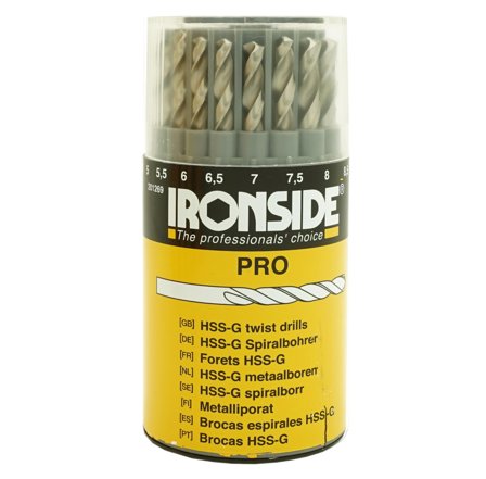 Ironside 201269 Borsett 19 stk. bor, 1–10 mm, Maskintilbehør & forbruk