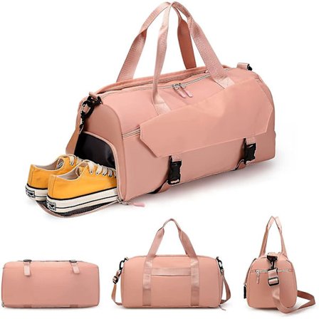 Gymväska med skofack och våt ficka. Resväska med axelrem