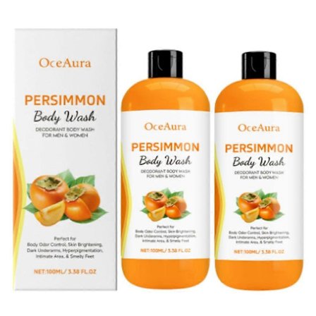 Persimmon Kroppsvask for Kroppslukt Kontroll, Rensende Deodoriserende Kroppsvask for Eliminering av Lukt, Hud Lysnende