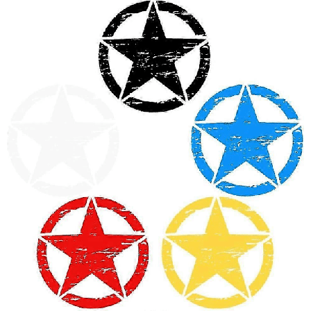 50cm Suuret tarrat autoihin Armeijan tähti kulunut tarra Jeep-tarraan Suuri vinyyli sotilaallinen konepelti korin grafiikka sopii useimpiin 