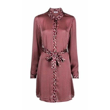 Liu Jo Leopard print trim kjole Rød, Dame