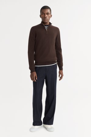 Soft Goat - Men's Half Zip - Kaschmirpullover für Herren - L - Mocha
