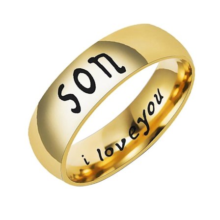 Mode-Ring med Bogstaver til Mor Far Datter Søn i Rustfrit Stål til Familiemedlemmer