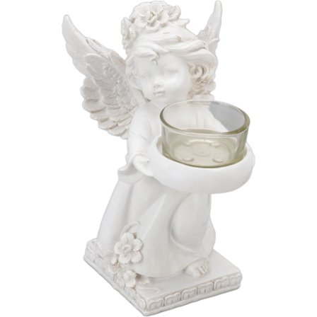 Englefigur Lysestake Figur Statuett Med Tealight Votiv Hold