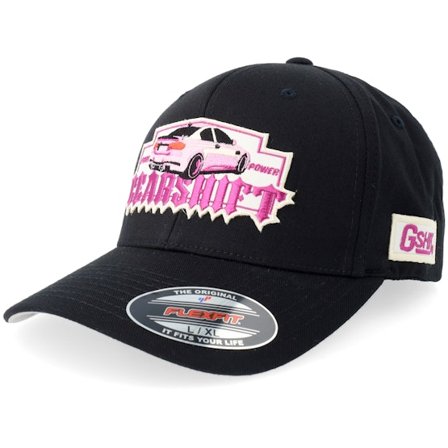 Gearshift - Pink Power Gshift Car Black Flexfit Flexfit Black Cap - @ Hatstore