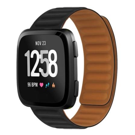 För Fitbit Versa 4 / 3 / Sense 2 20 mm magnetiskt watch Black