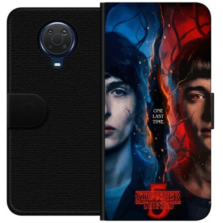 Kompatibelt Plånboksfodral till Nokia Nokia G20 Stranger Things inspirerad poster med två ansikten, eld och is, dramatisk science fiction- och myste