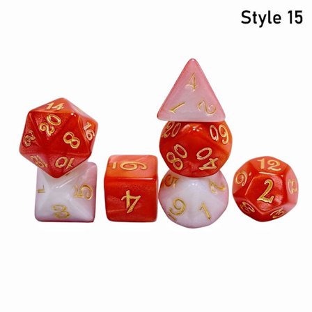 7 st/ set DND-tärningar polyedriska tärningar STYLE 15 STYLE 15