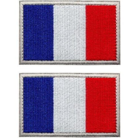 2 militær patches - 8 x 5 cm - Sæt med 2 sy-på patches ridseflag til rygsæk militær jakke taktisk vest airsoft, 2 broderede patches børn