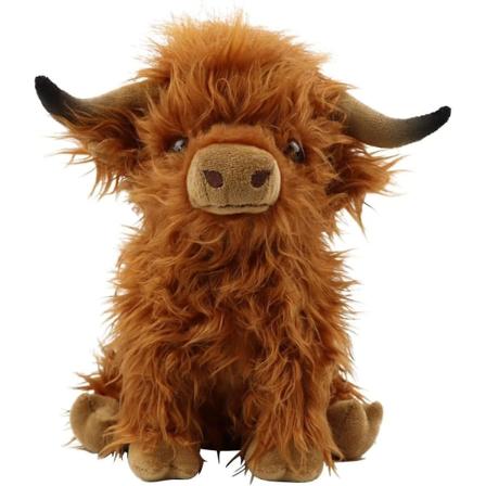 Highland Cow, gosedjur figur leksak nötkött gosad långhårig Bull Toy Doll-i