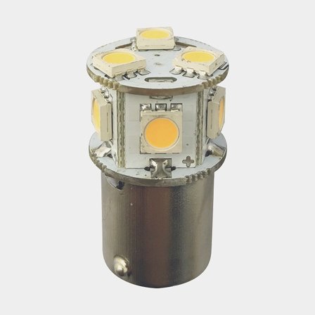 Lâmpada LED 1852-Marine, 10 - 36 V DC, 1.4 W, Ø19 x 33 mm, BA15S, com luz branca quente, embalagem com 2 unidades