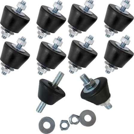 M8-vaimennuskumit ilmastointilaitteeseen, tärinänestojalat mutterilla ja aluslevyllä, 8 kappaleen sarja, M8-vaimennuskumit seinäasennukseen, 