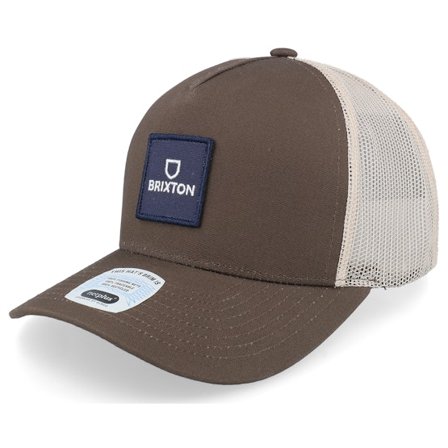 Brixton - Brown trucker Czapka Z Daszkiem - Alpha Block X C Mesh Cap Brown A-Frame Trucker @ Hatstore