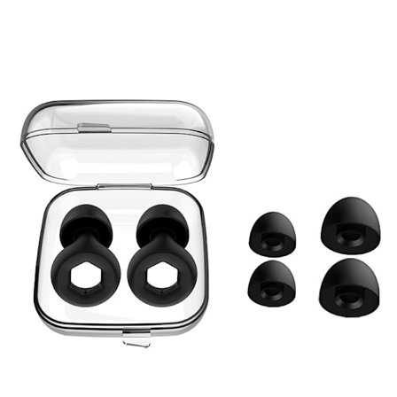 Pehmeät silikoniset melua vaimentavat korvatulpat Black