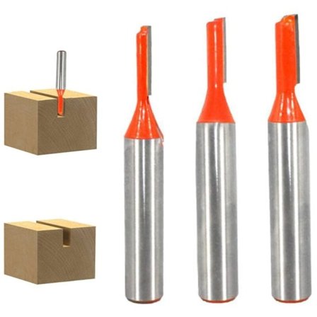 8mm lige fræser, 3 stk. hårdmetal fræsere, enkeltfløjte lige fræser til træ - 3mm/4mm/5mm