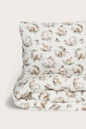 Newbie | Komplet pościeli z motywem Bożego Narodzenia 140x200 | Offwhite