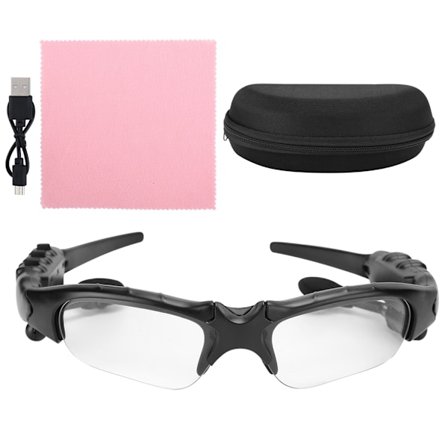 Bluetooth 5.0 Solbriller Solar Power Trådløse Briller Høretelefon Headset Stereo Høretelefon Transparent