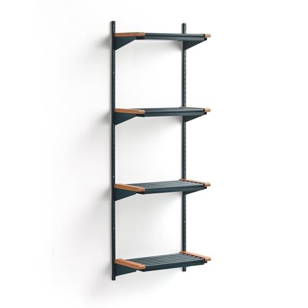 Skoreol JEPPE, 4 hylder, grundsektion, blå/eg, 1790x600x300 mm