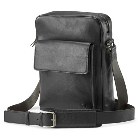 Laurie Sort & Mørkebrun Crossbody Lædertaske til mænd - Lædertasker