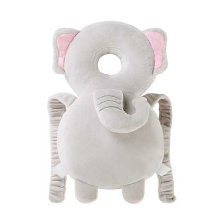 Stødabsorberende Baby Hovedbeskyttelse Rygsæk - Tyk Polstring for Småbørnssikkerhed - Elefant