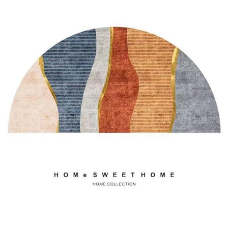 Baderomsmatte sklisikker absorberende baderomseventyr matte - halvsirkel 45*65cm