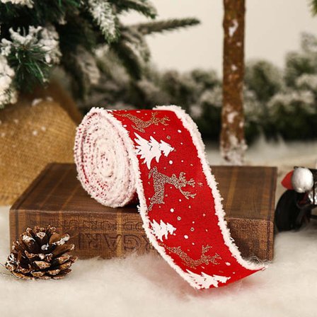 Print 6,5 cm brett band Julgransdekoration Band Juldekoration