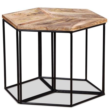 Vidaxl Soffbord Massivt Mangoträ 56x48x40 Cm Brun
