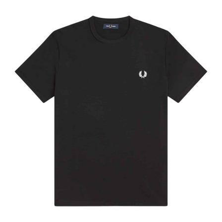 Fred Perry Ringer T-Shirt , Zwart , Heren , Maat: M