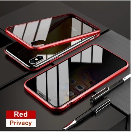 Sekretess magnetfodral för iphone 16 pro max röd