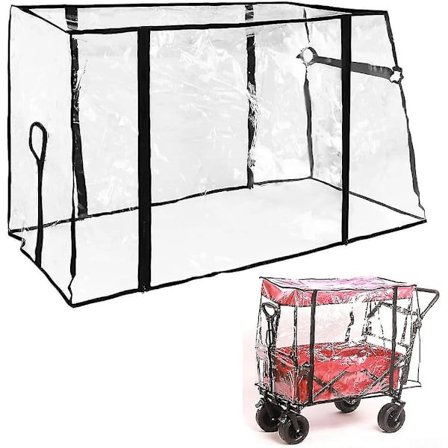 Vogn Regntrekk, Push-Pull Vogn Regntrekk Tak, Sammenleggbart Vogn Takfeste, Egnet for Utendørs Camping Piknik Vogn Trekk (Vogn Ikke Inkludert)