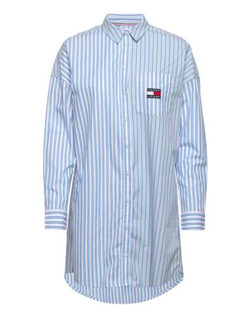 Tjw Stripe Cblk Shirt Dress Dresses Shirt Dresses Blå Tommy Jeans