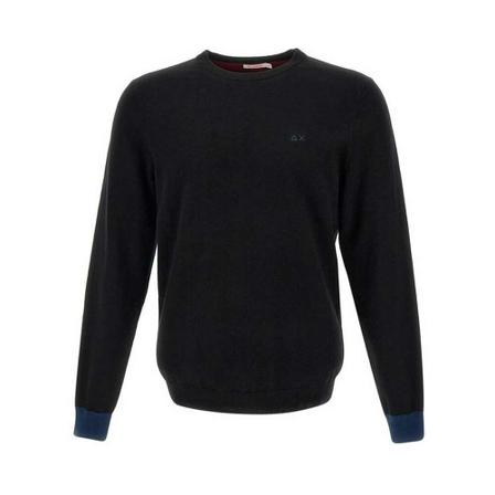 Sun68, Round-neck Knitwear Czarny, Mężczyzna, Rozmiar: L