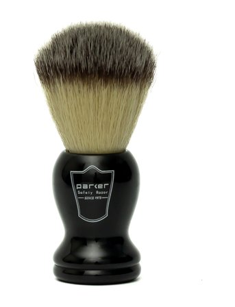 Parker Black Handle Synthetic Bristle Shave Brush - Black - ONE SIZE