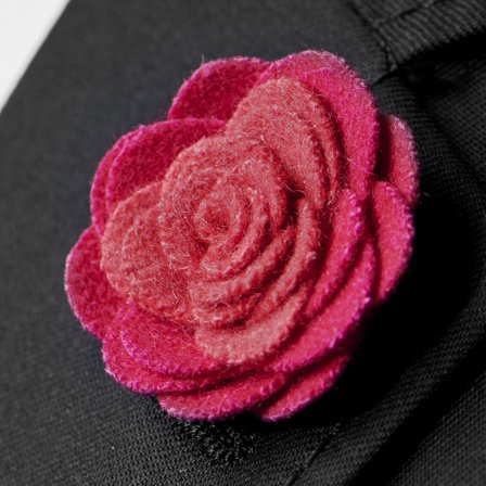Zacht Donkerrode & Roze Reversbloem voor mannen - Bloemen reversspelden