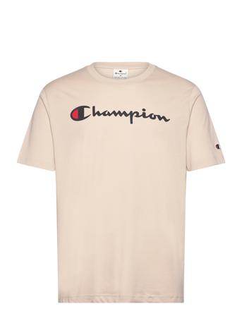 Ss Tee Sport T-shirts Short-sleeved Beige Champion