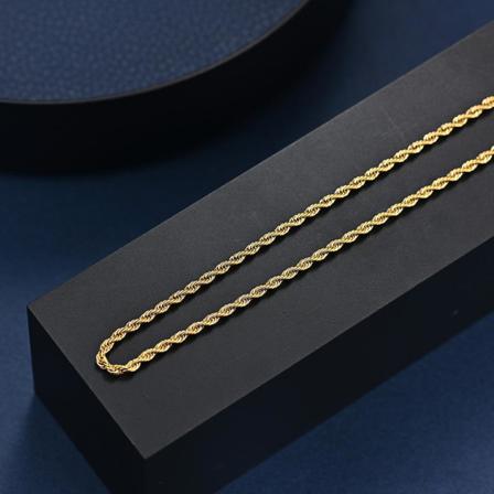 18k Guldpläterad Eller Rostfritt Stål Snurrad Lyxig Kedja Olika Gold L