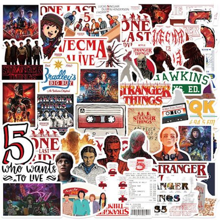 Stranger Things -tarra-setti | Graffityyliset tarrat | Koristeelliset fanitaidetarrat *Malli 2-50 ST* Malli 2-50 PCS