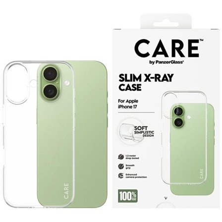 CARE by PanzerGlass Fasjonable X-Ray Soft Basic-etui for iPhone 17 - gjennomsiktig