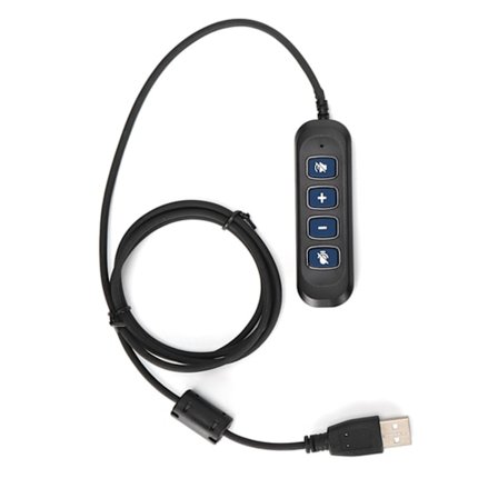 H901 USB-kontakt QD-kabeladapter Justerbar volym Samtalscenter Headset-adapter för 3,5 mm Headset-utrustningBlå